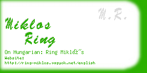 miklos ring business card